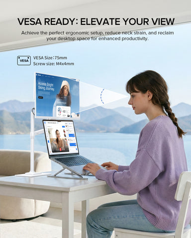 USetup T4 - Weißer Monitor 15,6 Zoll Gaming Computer Pc 1080P 60 Hz
