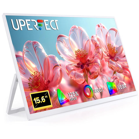 USetup T4 - Weißer Monitor 15,6 Zoll Gaming Computer Pc 1080P 60 Hz