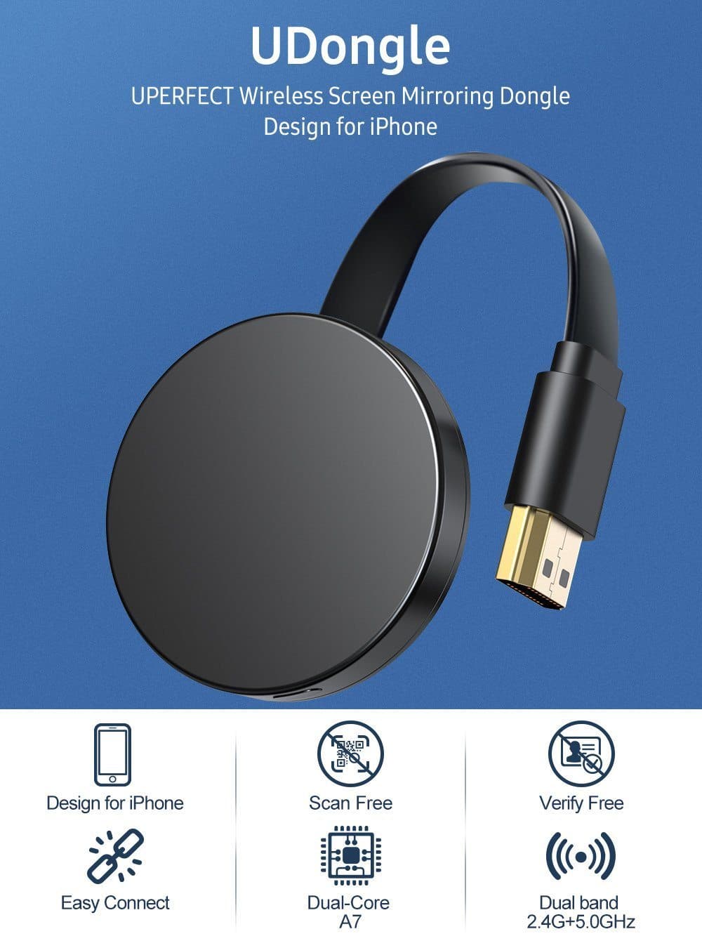 UAdapter - Miracast iPhone, Android, Universal-Dongle